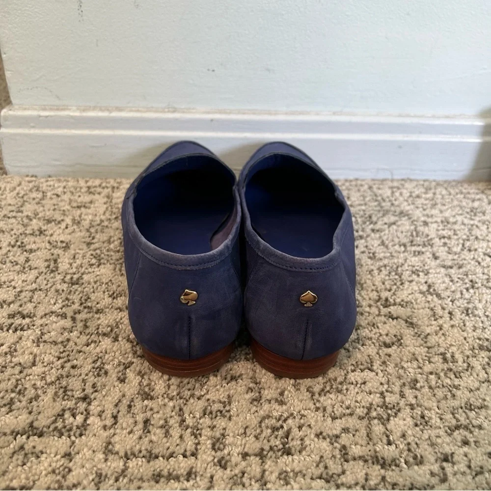 Kate Spade Carima Cobalt Blue Suede Pointed Toe Loafers Size 10